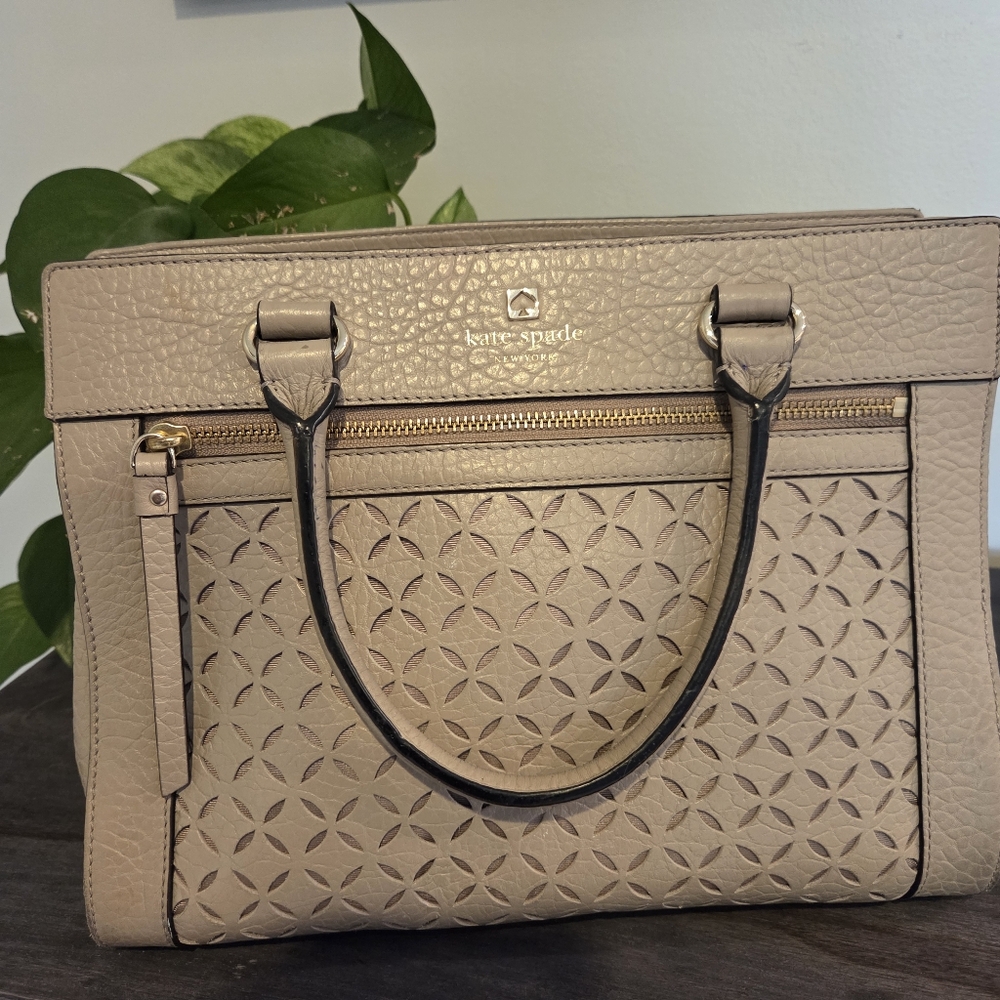 Kate Spade Textured Tan Satchel